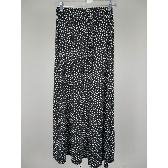 NY Collection Petite Printed Belted Maxi Polka Dots Skirt PS - Picture 2 of 9